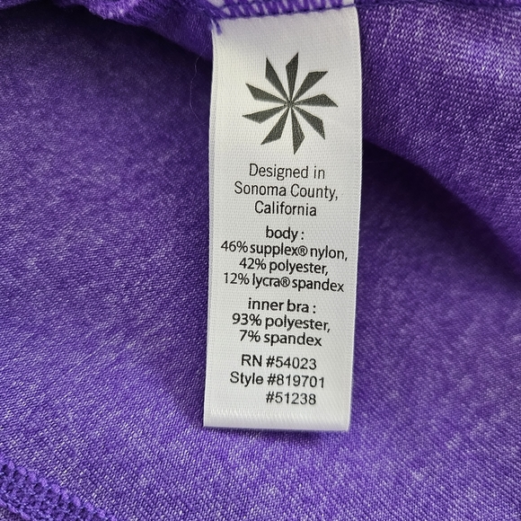 Athleta Equator Strappy Racerback Workout Tank Top Purple Padded Bra - Picture 7 of 9